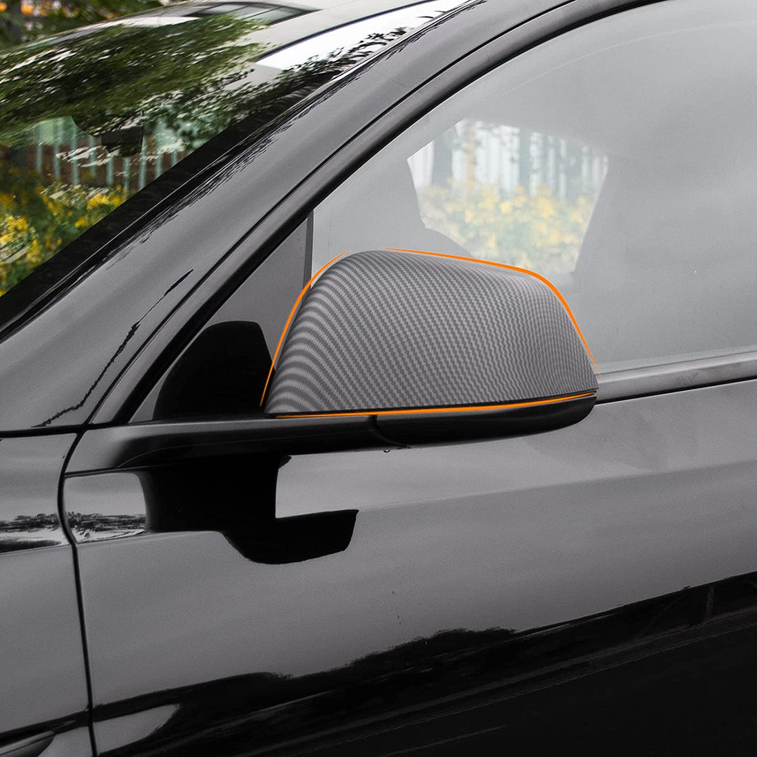 ABS Black Mirror Cover for Tesla Model 3