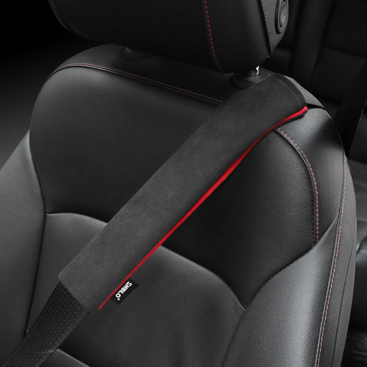 Alcantara Red Seat Belt Cover