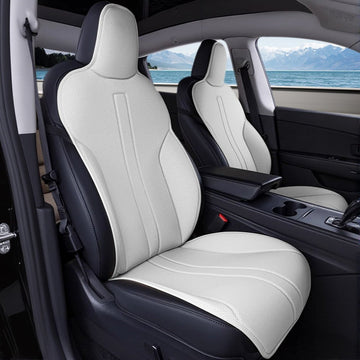 White Nappa Leather Seat Cover for Tesla Model 3/Y
