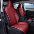 Wine Red Nappa Leather Seat Cover for Tesla Model 3/Y