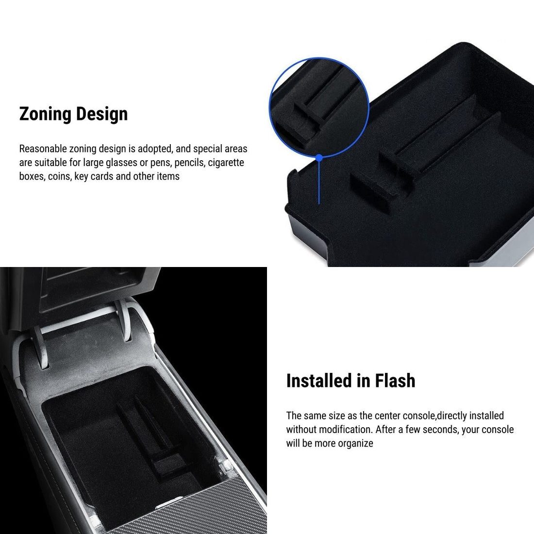 Armrest Organizer Console Tray
