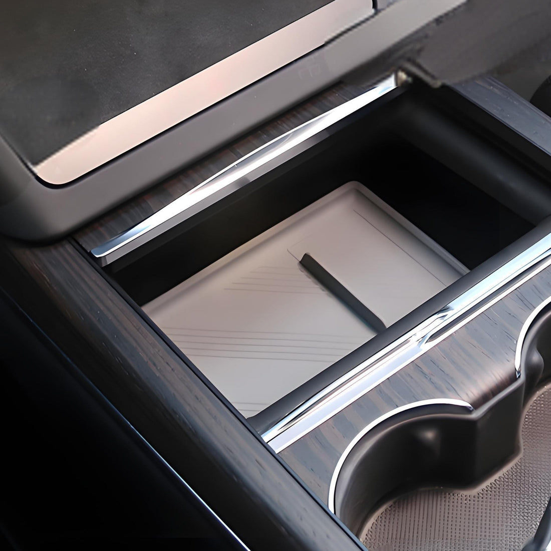 Black Armrest storage box for Tesla  Model S