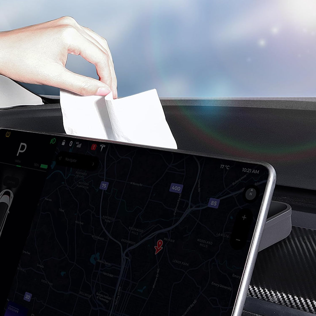 Behind Screen Storage Box for Tesla Model 3