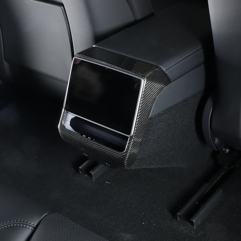 Glossy Carbon Fiber Backseat Vent Cap Cover For Model 3 Highland