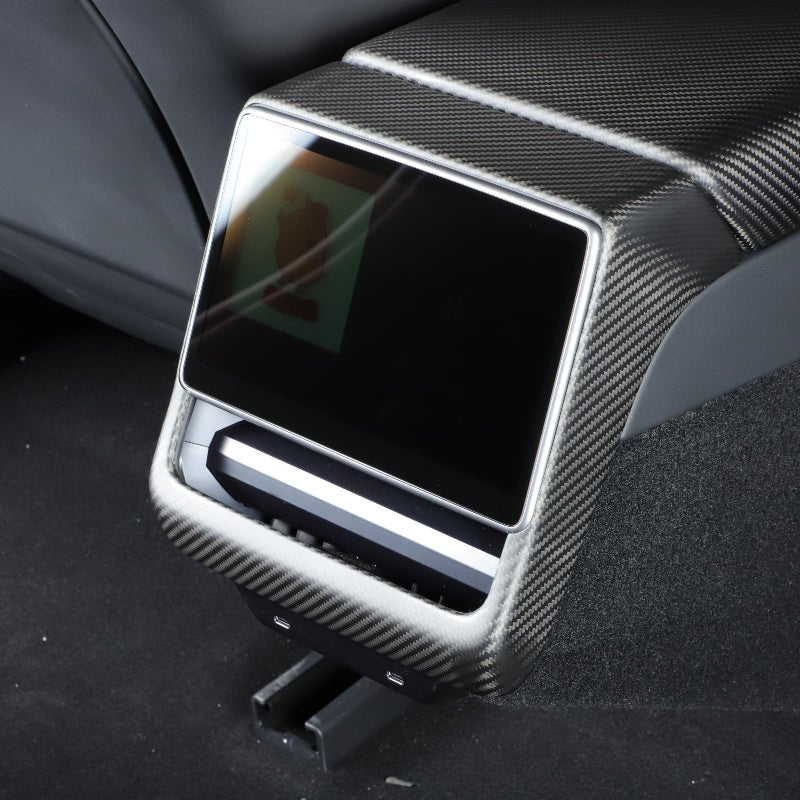 Glossy Carbon Fiber Backseat Vent Cap Cover For Model 3 Highland