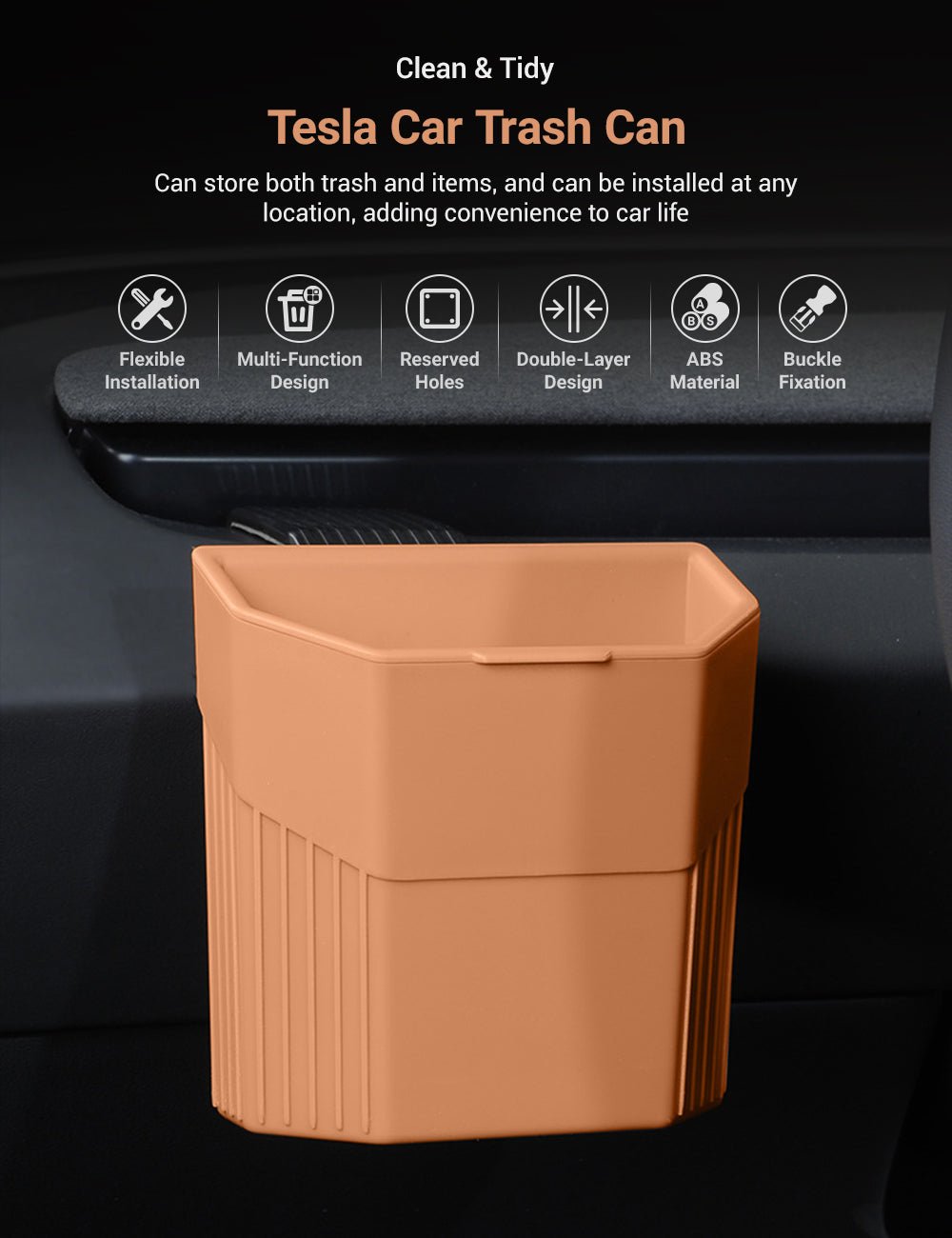 Central Screen/Seat/Dash Trash Can for Tesla Model 3