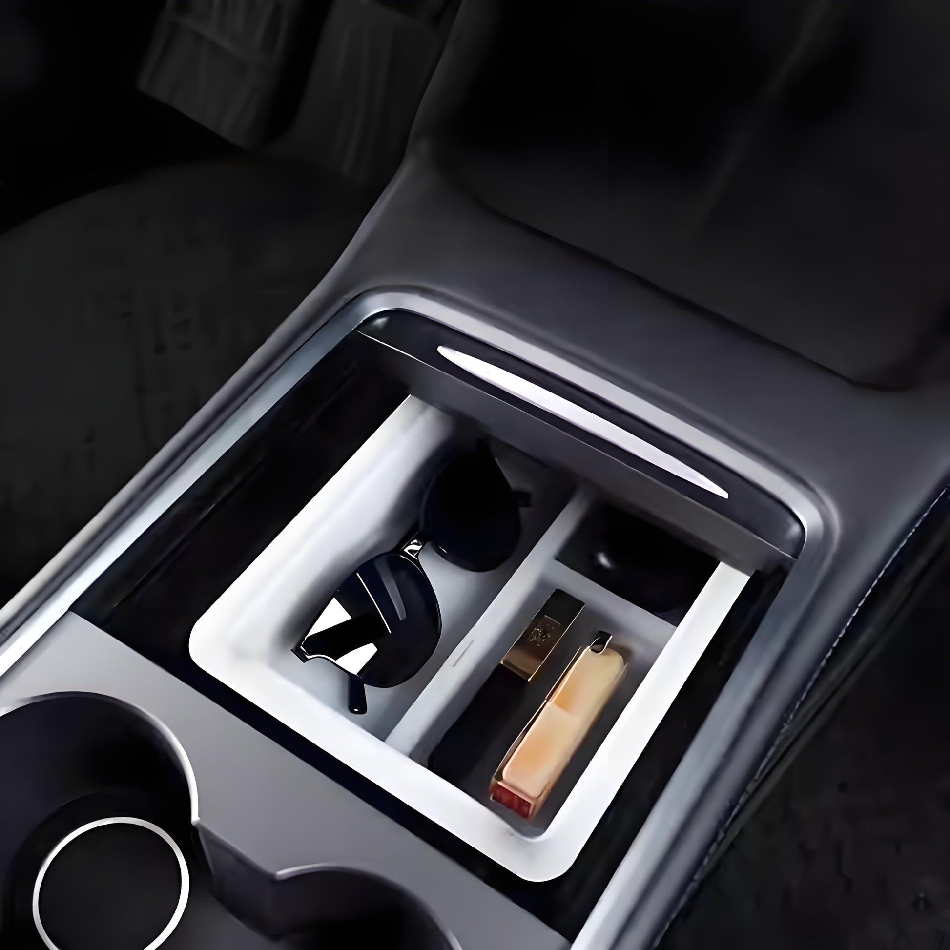 Black Central Storage Box for Tesla Model 3