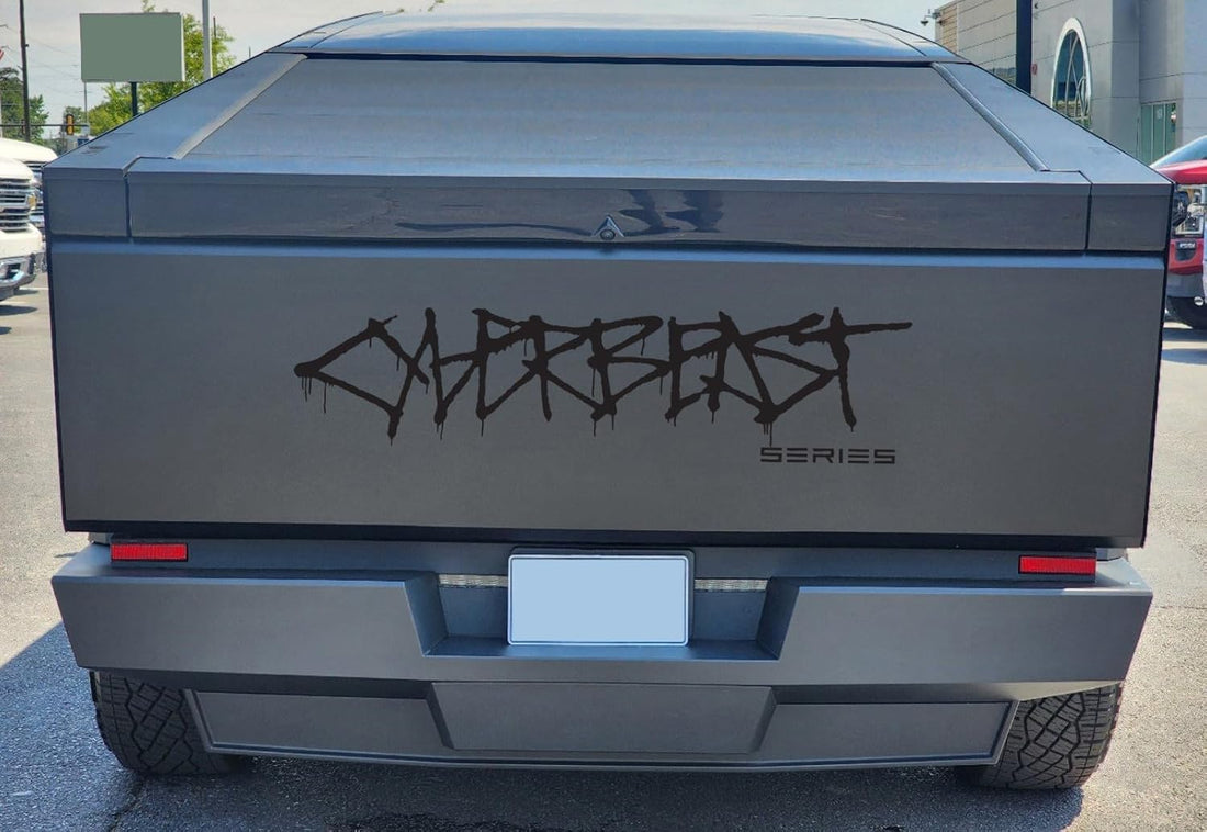 Cybertruck Blcak Tailgate Graffiti Logo Vinyl Decal