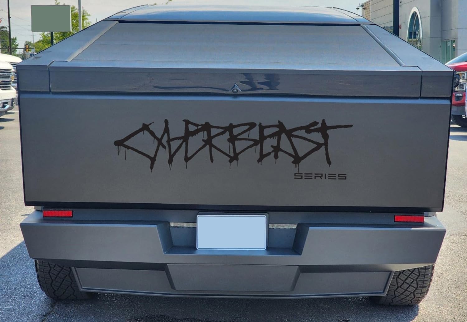 Cybertruck Blcak Tailgate Graffiti Logo Vinyl Decal