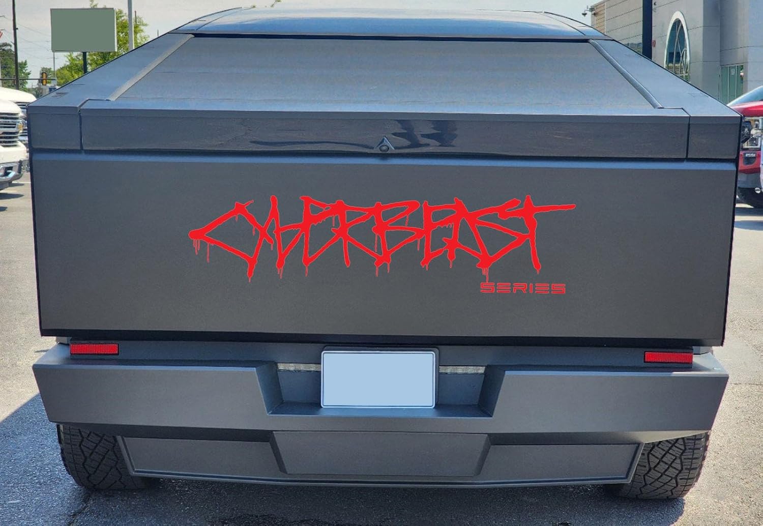 Cybertruck Red Tailgate Graffiti Logo Vinyl Decal