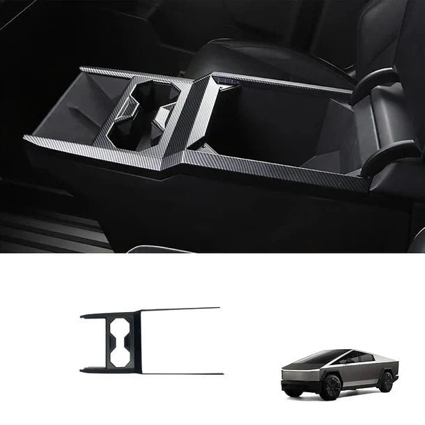 Glossy Dry Carbon Fiber Center Console Cup Holder for Cybertruck