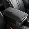 Black Fluffy Leather Armrest Cushion for Tesla Model 3