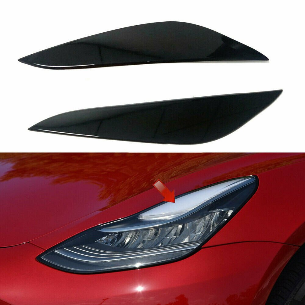 Headlight eyelid trimming eyebrow stickers suitable for Tesla Model 3