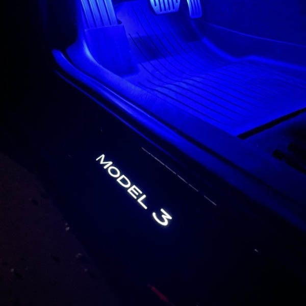 LED Illuminated Door Sills Protector Front & Rear for Model Y