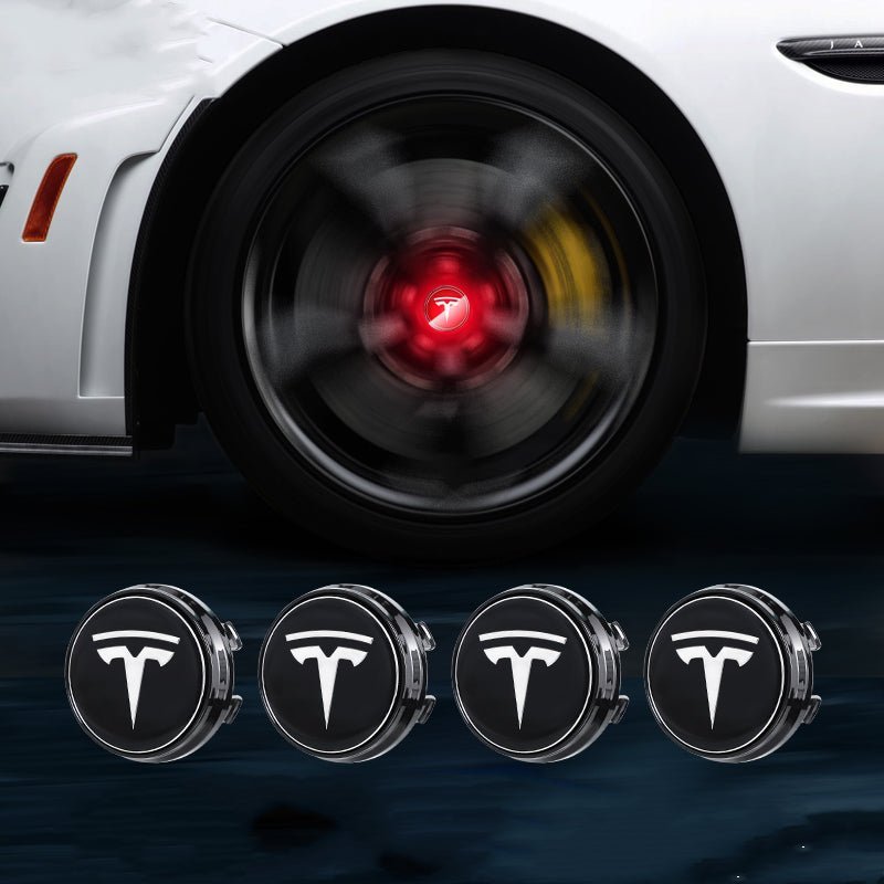 Red LED Wheel Hub Light Caps For Tesla Model 3