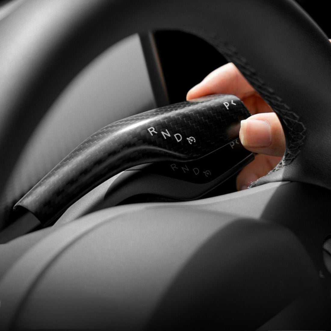 APTESL Model 3 / Y Stalks Turn Signal Cover - Dry Carbon Fiber Interior Mods