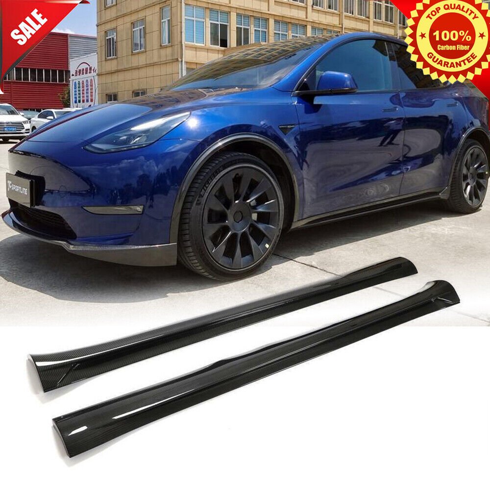 Real Carbon Fiber Side Skirt for Tesla Model Y 2020-2024 JC Style
