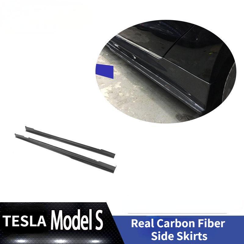 Real Carbon Fiber Side Skirts -【Revo Style】suitable for Tesla Model S 2014-2020
