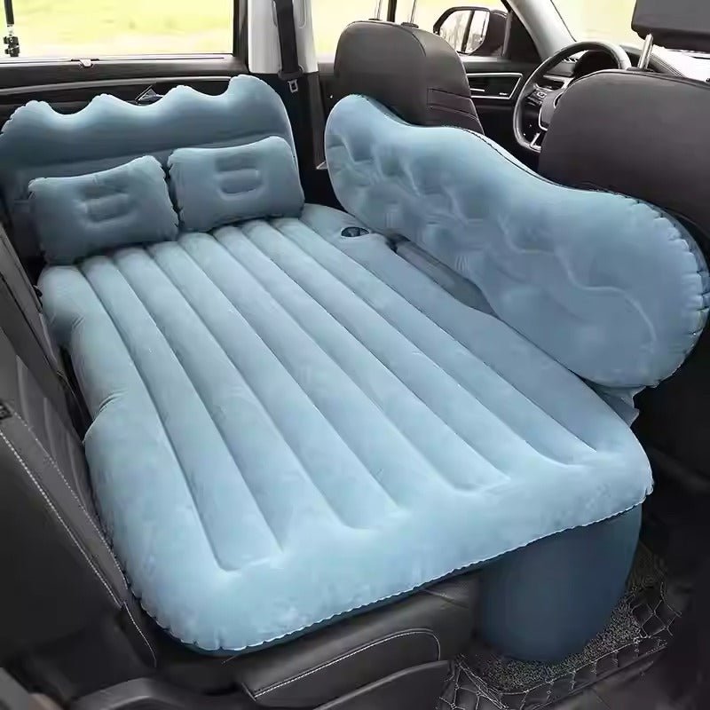 Blue rear seat air mattress for tesla model 3