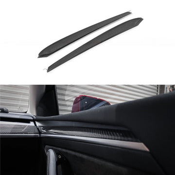 Repalcement Real Carbon Fiber Front Door Trim Panel for Model 3 / Y 2021-2023