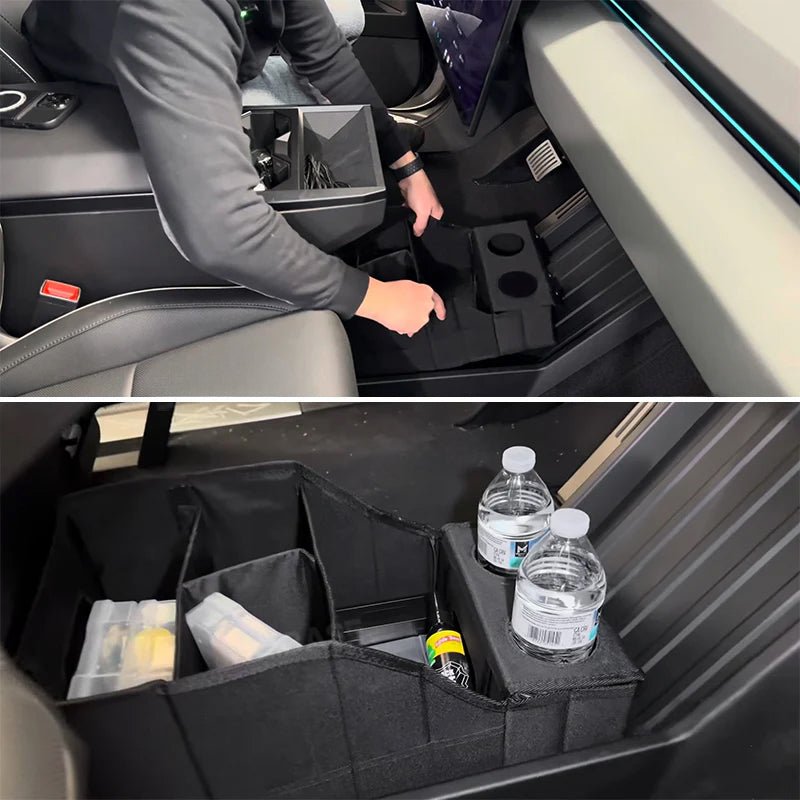 Storage Bag Lower Center Console Organizer With Cup Holder for Cybertruck