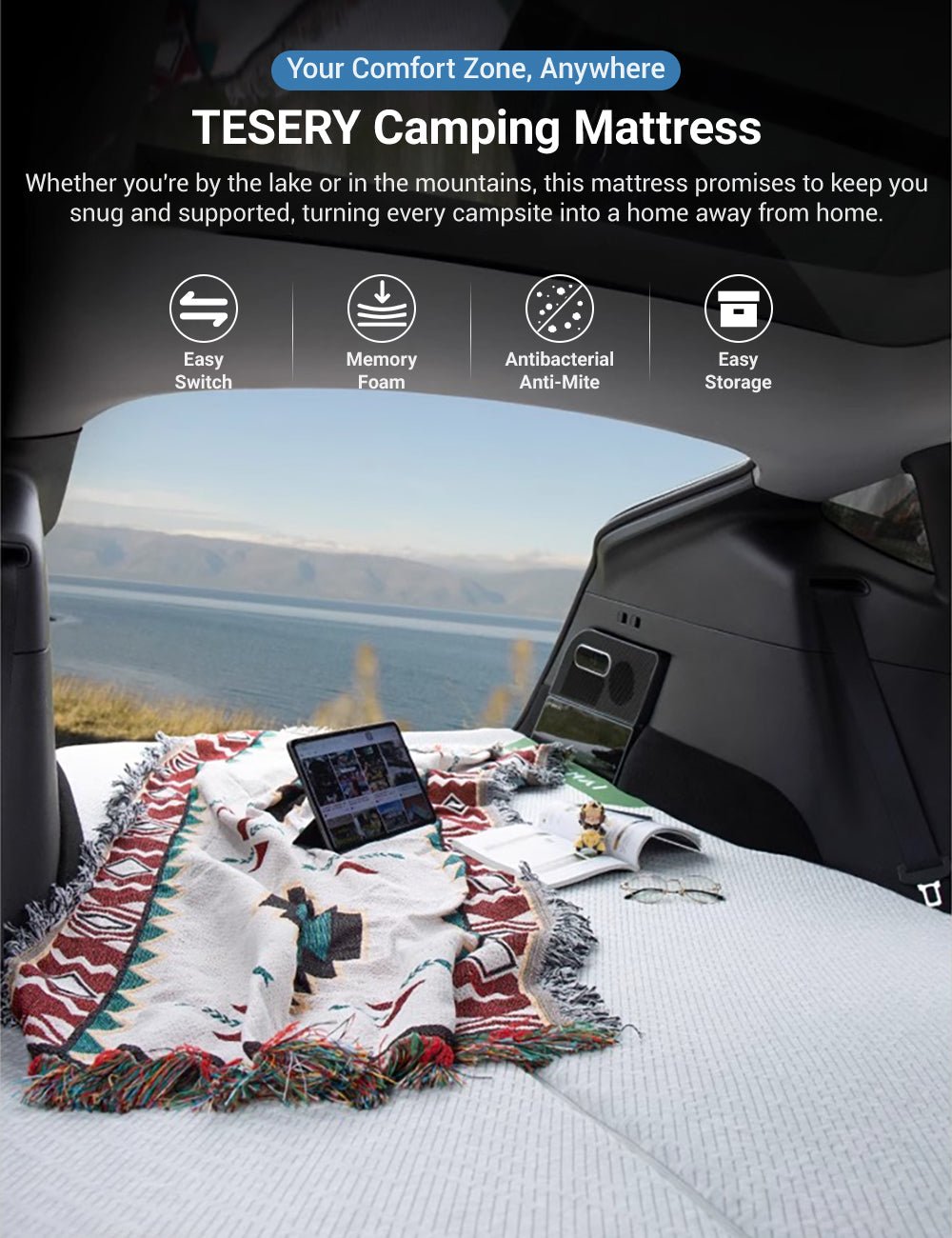APTESL  Camping Mattress for Tesla Model 3/Y