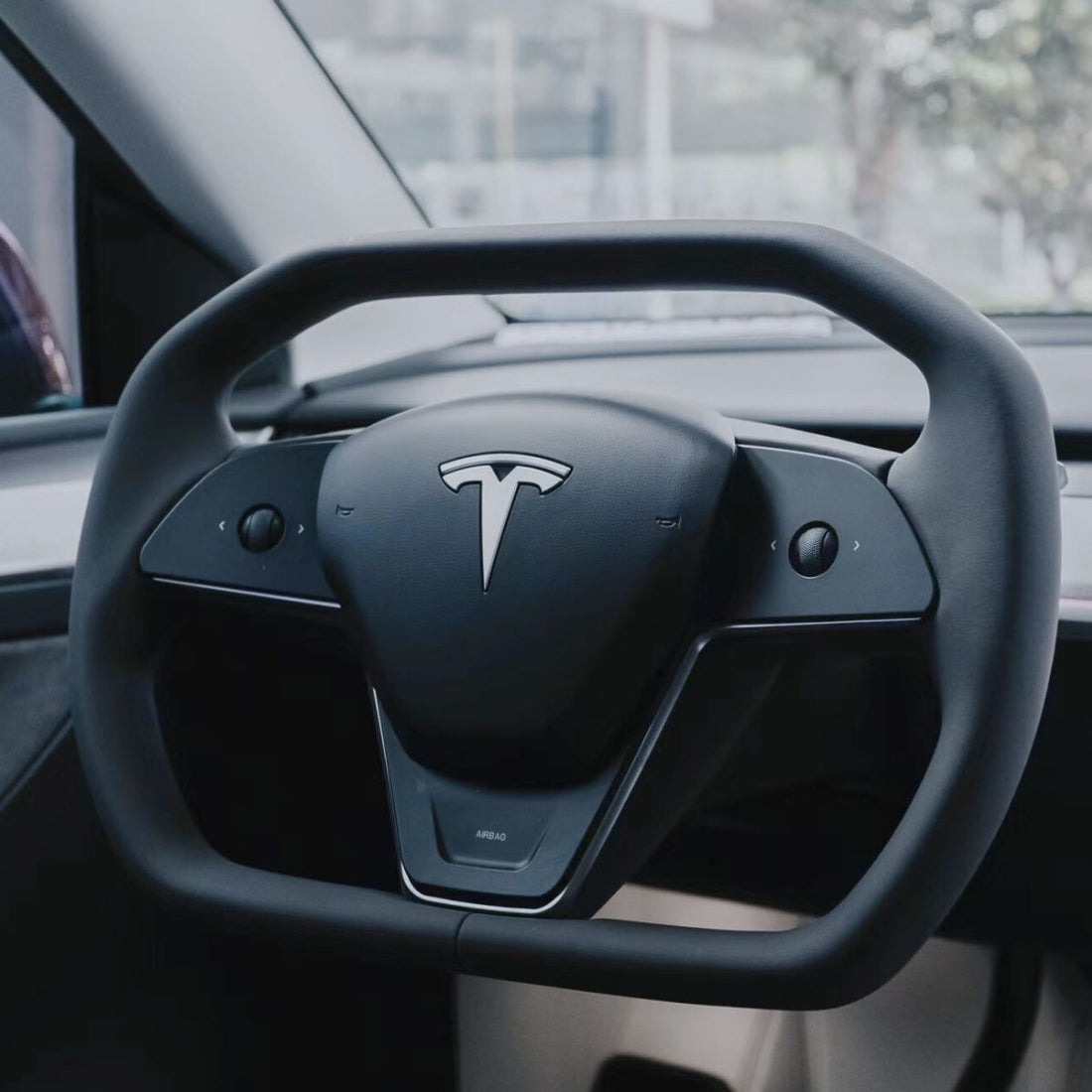 APTESL Cyber Steering Wheel for Tesla Model 3 / Y【Cybertruck Style】