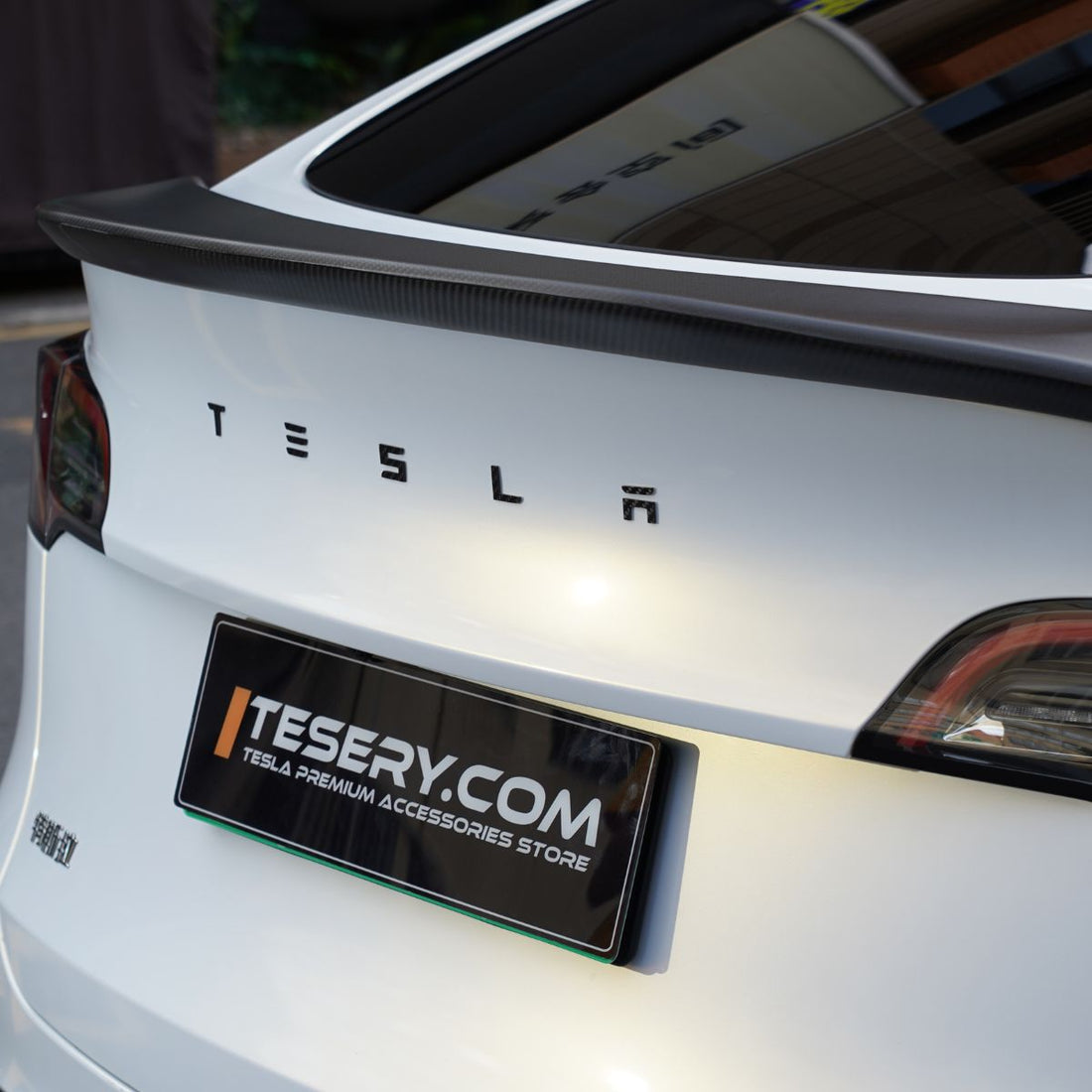 APTESL Logo Cover Front Badge Rear Letters Emblem for Tesla Model 3 highland / Y - Real Carbon Fiber Exterior