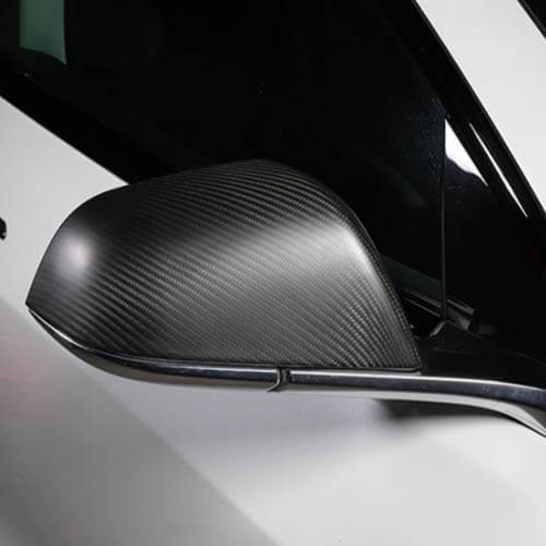 APTESL Side Mirror Cover for Tesla Model Y / 3 Highland ( OEM Style ) - Carbon Fiber Mirror Caps Exterior Mods