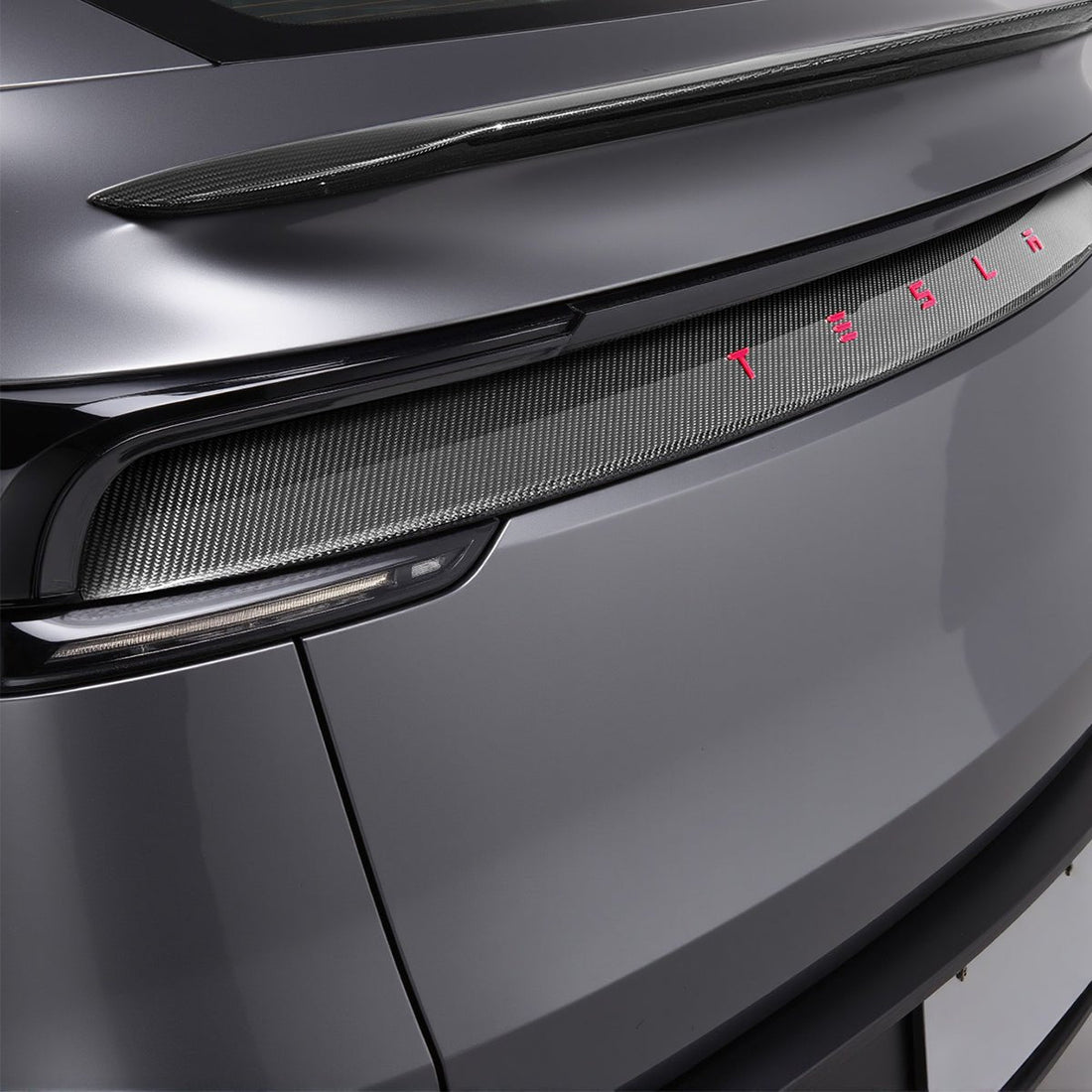 trunk tailgate applique for tesla model y juniper real dry molded carbon fiber