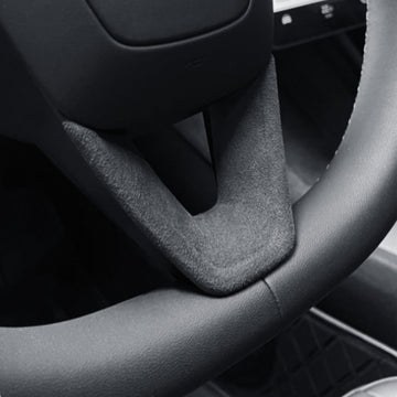 Tumbled Leather Steering Wheel Panel for Model 3 Highland & New Model Y