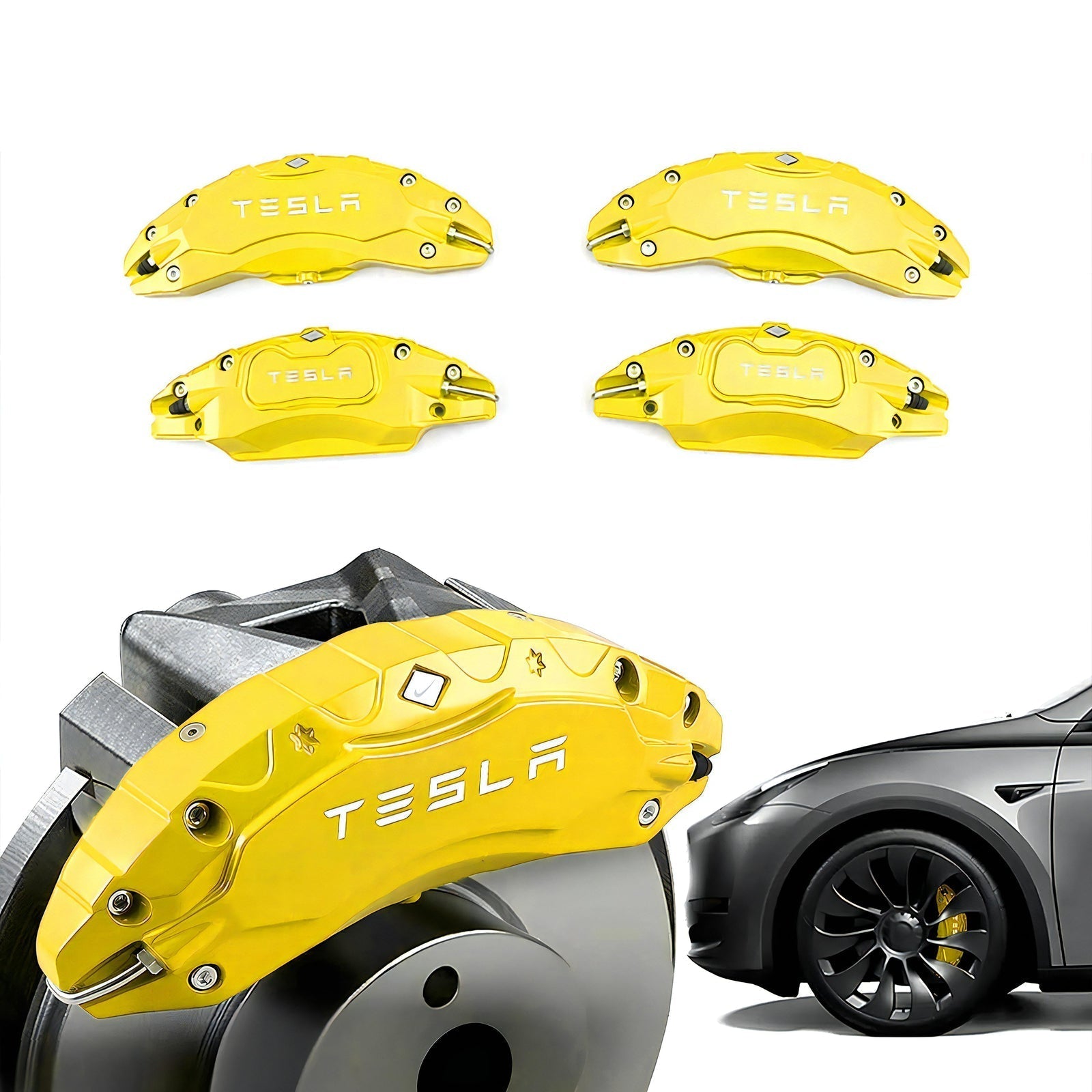 19" /20" Yellow Wheel Brake Caliper Cover For Tesla Model Y