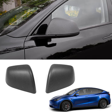 ABS Black Mirror Cover for Tesla Model 3 / Y 2020-2025
