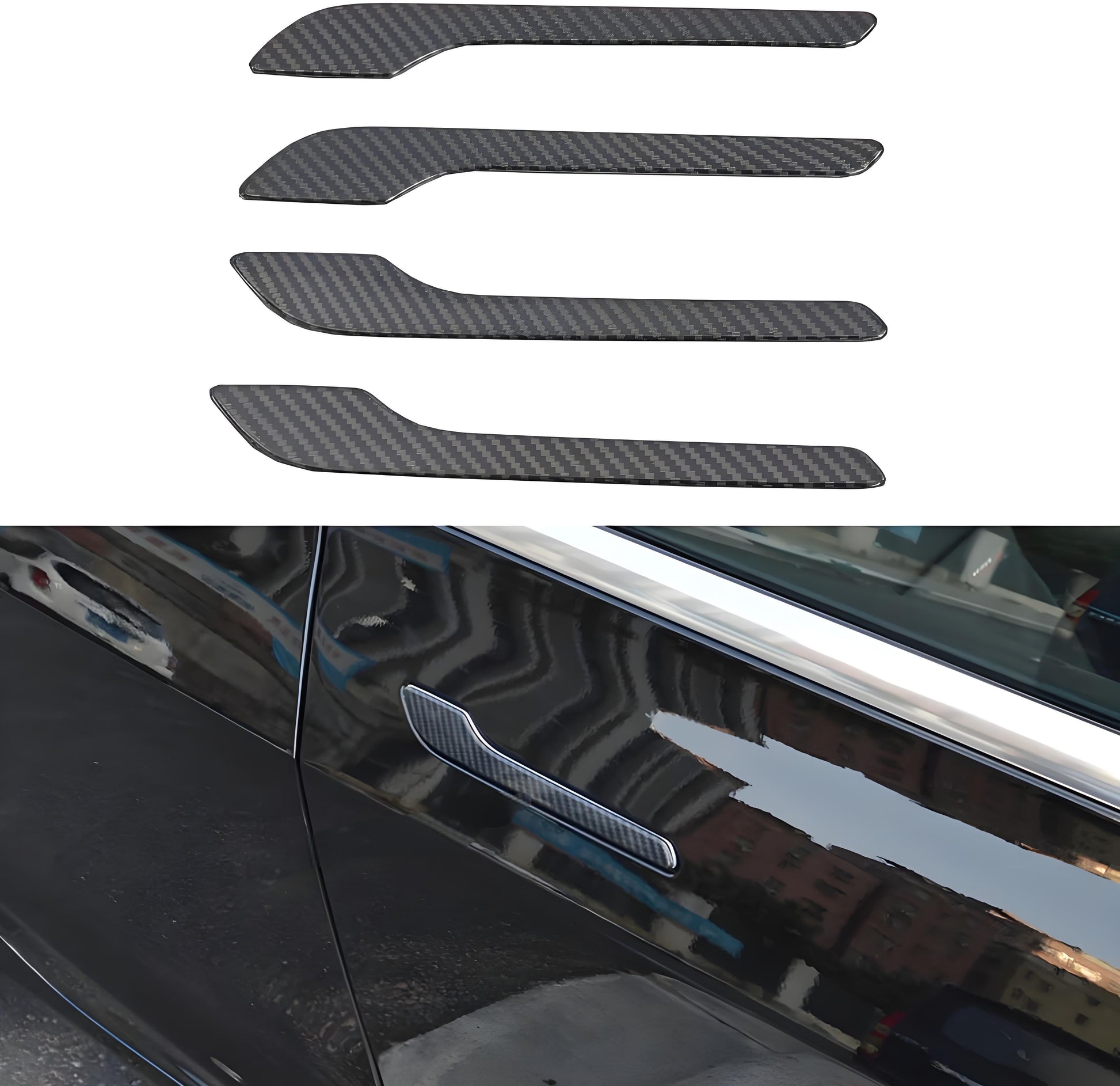 Door Handle Cover Wrap Kit ABS (4Pcs ) For Tesla Model 3 