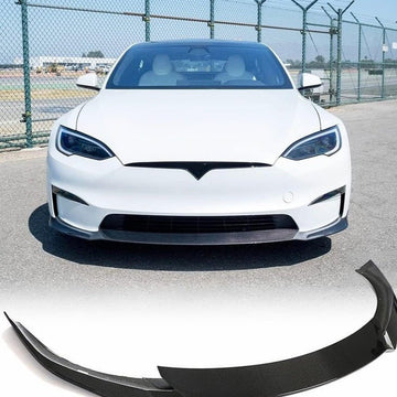 Carbon Fiber Front Lip Spoiler For Tesla Model S 2022+