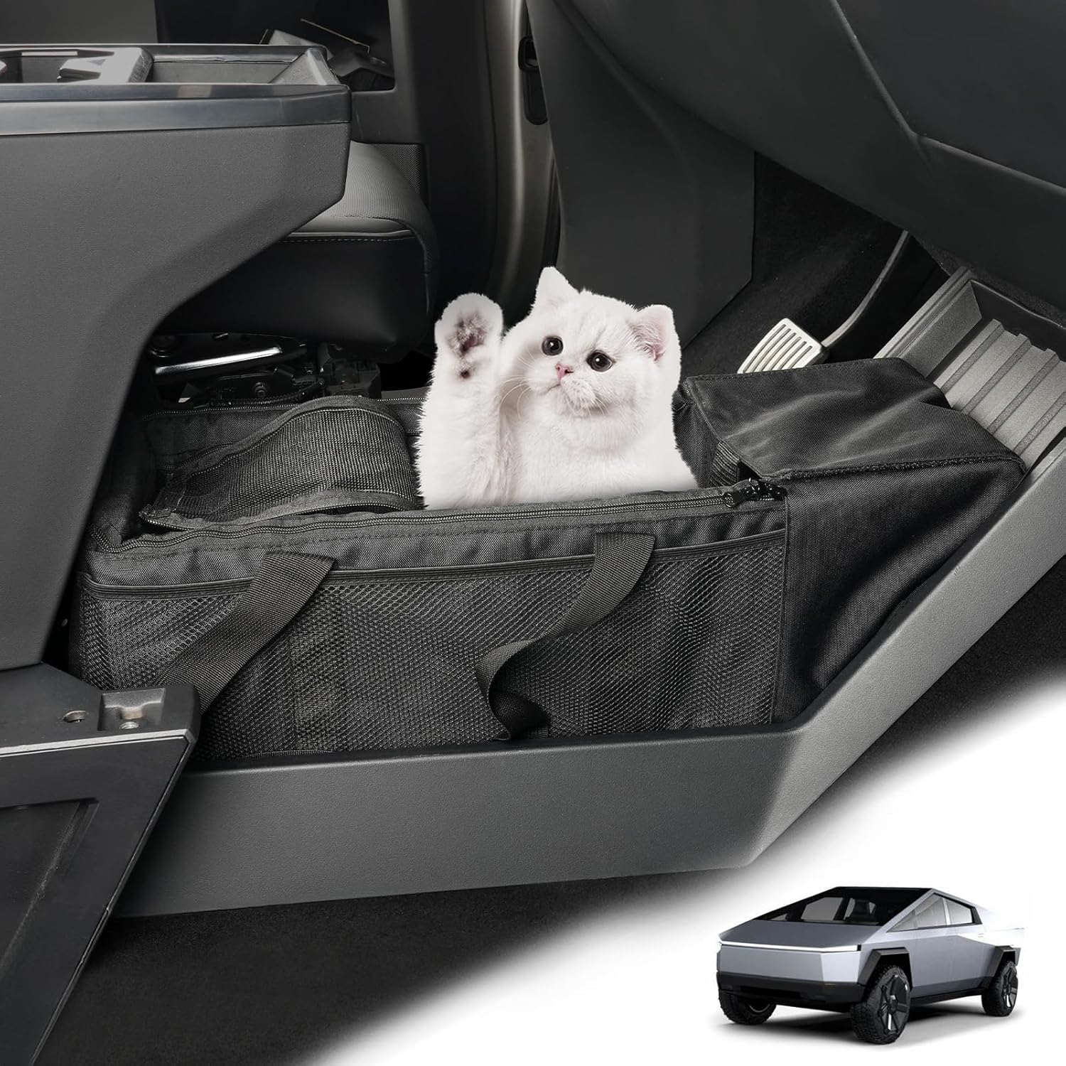 Center Console Pet Carrier Bag with a cat