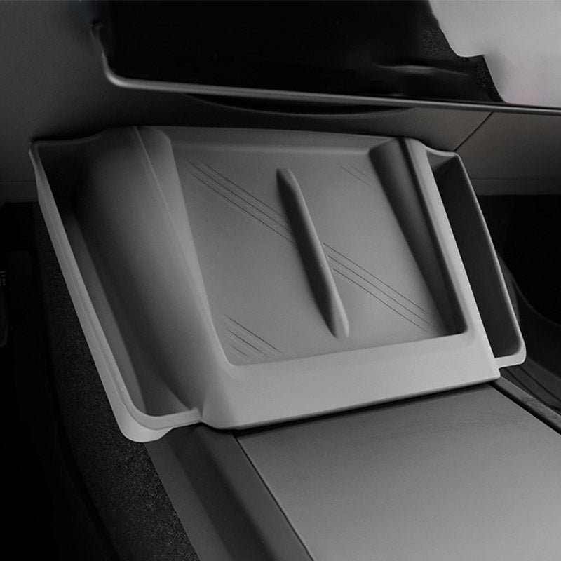 Grey Center Console Wireless Charging Pad with Side Pockets