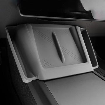 Grey Center Console Wireless Charging Pad with Side Pockets