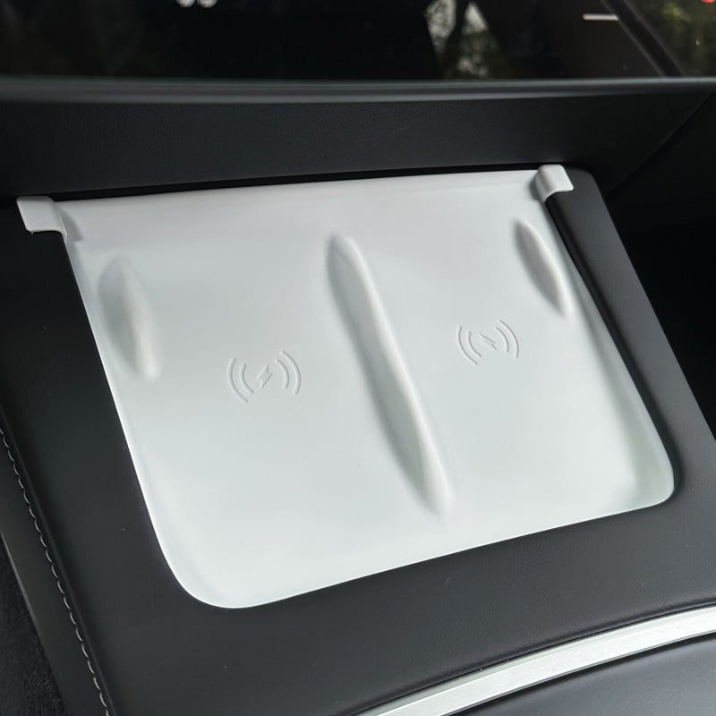 White Center Wireless Charging Pad  For Tesla Model 3