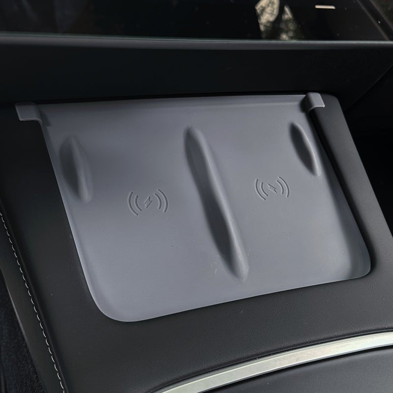 Grey Center Wireless Charging Pad  For Tesla Model 3
