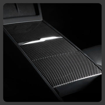 Glossy Dry Carbon Fiber Panel Console Wrap For Tesla New Model Y