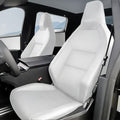 White Full Leather Seat Covers for Cybertruck