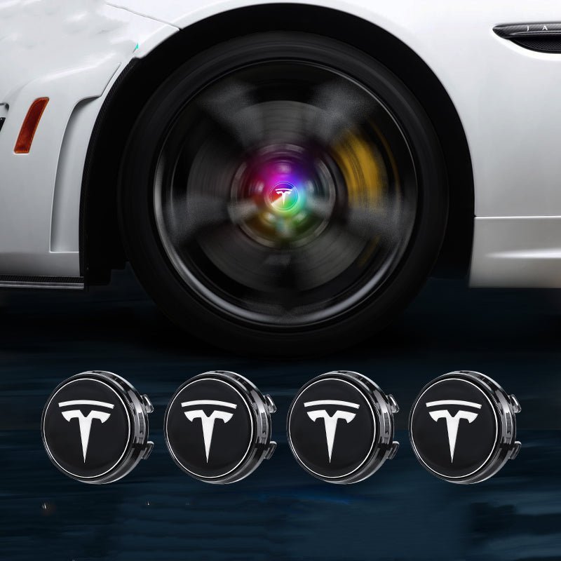 Blue LED Wheel Hub Light Caps For Tesla Model 3