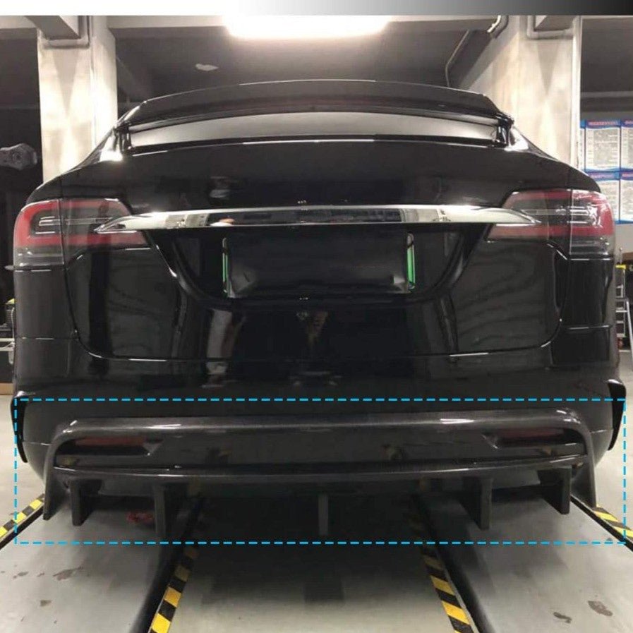 Model X Spoiler Rear Bumper Diffuser - Real Molded Carbon Fiber – aptesl