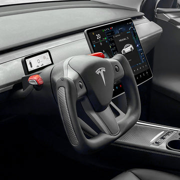 APTESL Yoke Carbon Fiber Steering Wheel for Tesla Model 3 / Y【Style 34】