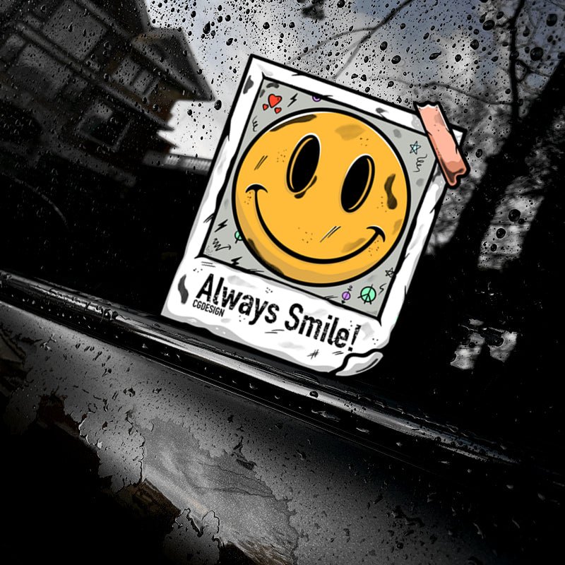 Smiley Face Reflective Car Stickers for Tesla