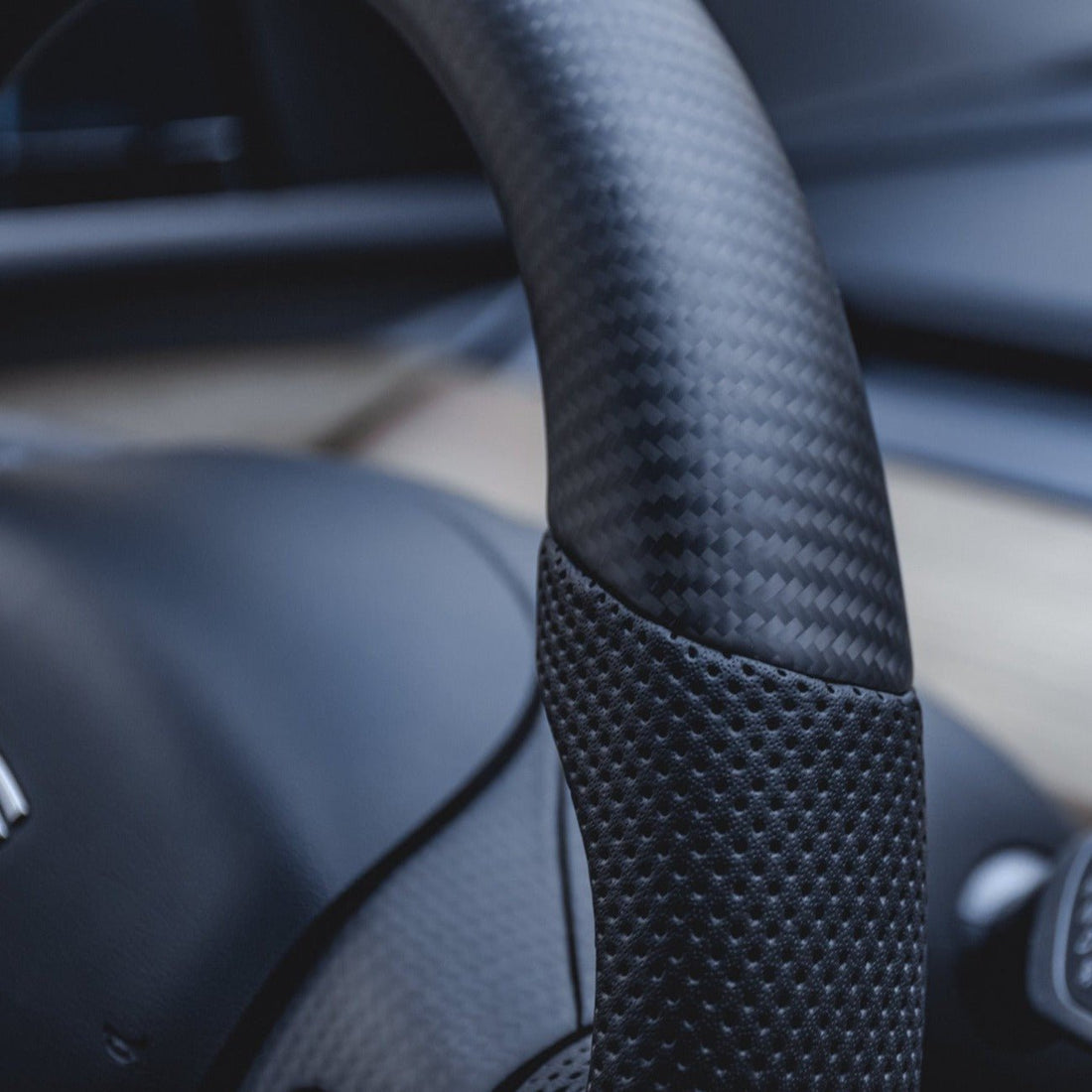 APTESL Sport Carbon Fiber Steering Wheel for Tesla Model 3 / Y【Style 25】