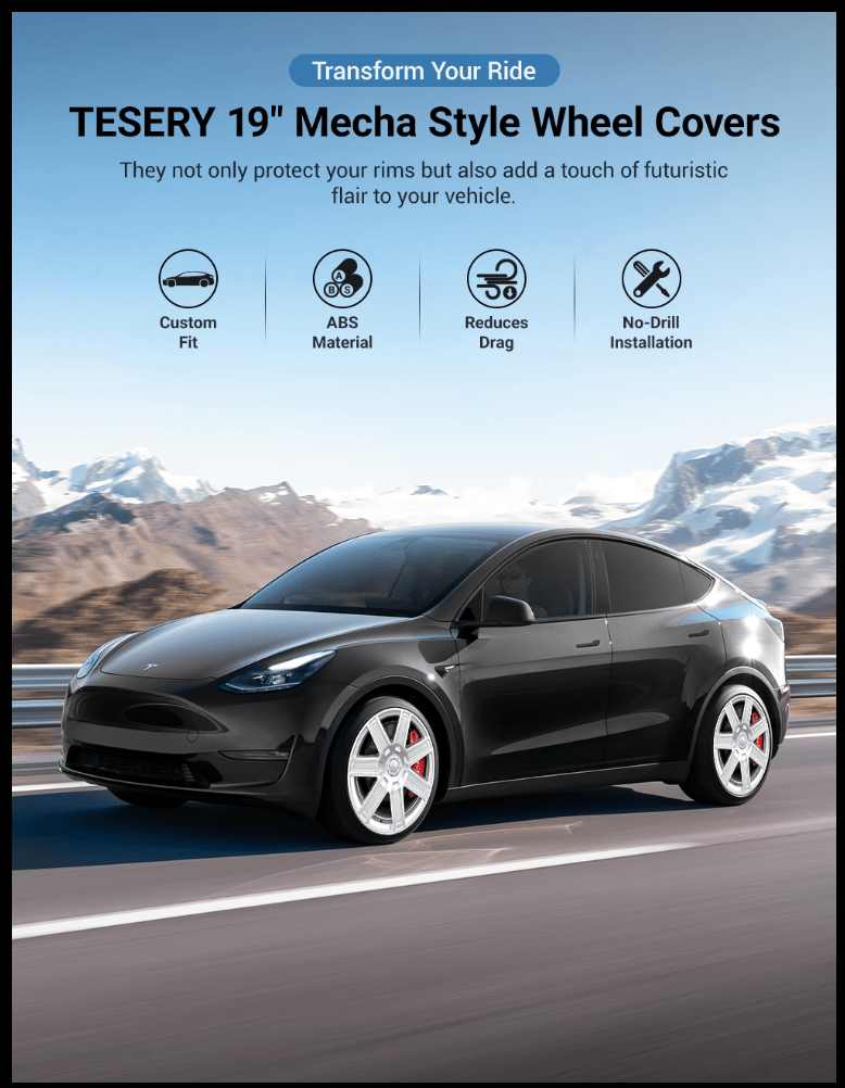 APTESL 19″ Mecha Style Wheel Covers for Tesla Model Y