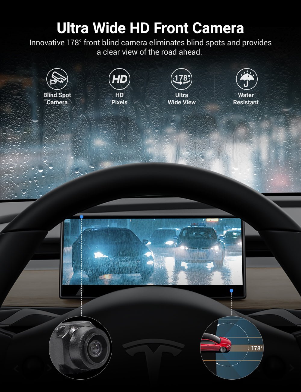 APTESL 9'' Screen Dashboard Display With Carplay & Android Auto for Mo ...