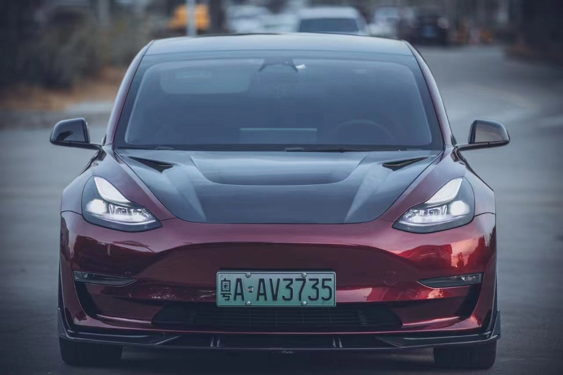 APTESL Carbon Fiber Front Lip for Tesla Model 3
